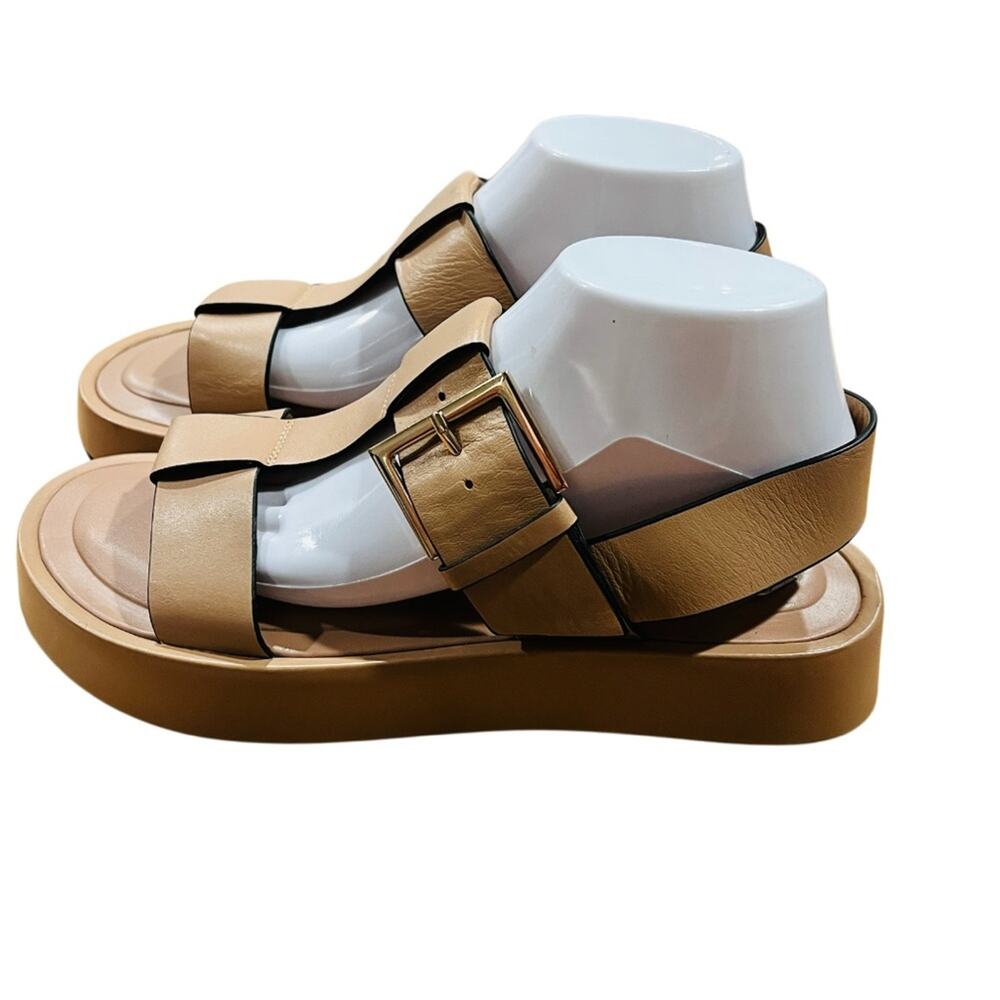 Zara Tan Strapy Platform sandals With Buckle Women's US size 9 (40) NWT - Picture 10 of 13